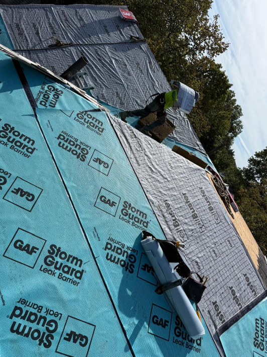 GAF StormGuard leak barrier underlayment installation